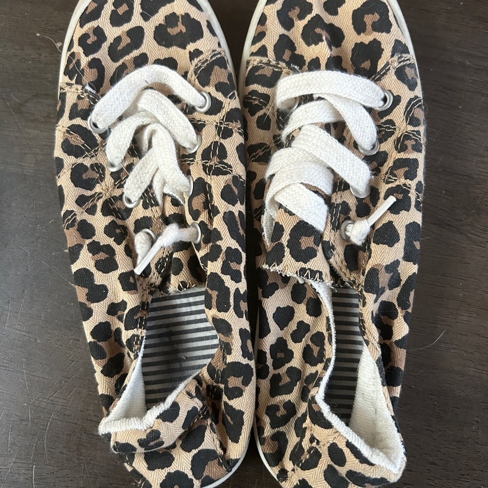 Soda Leopard Print Sneakers with White Laces